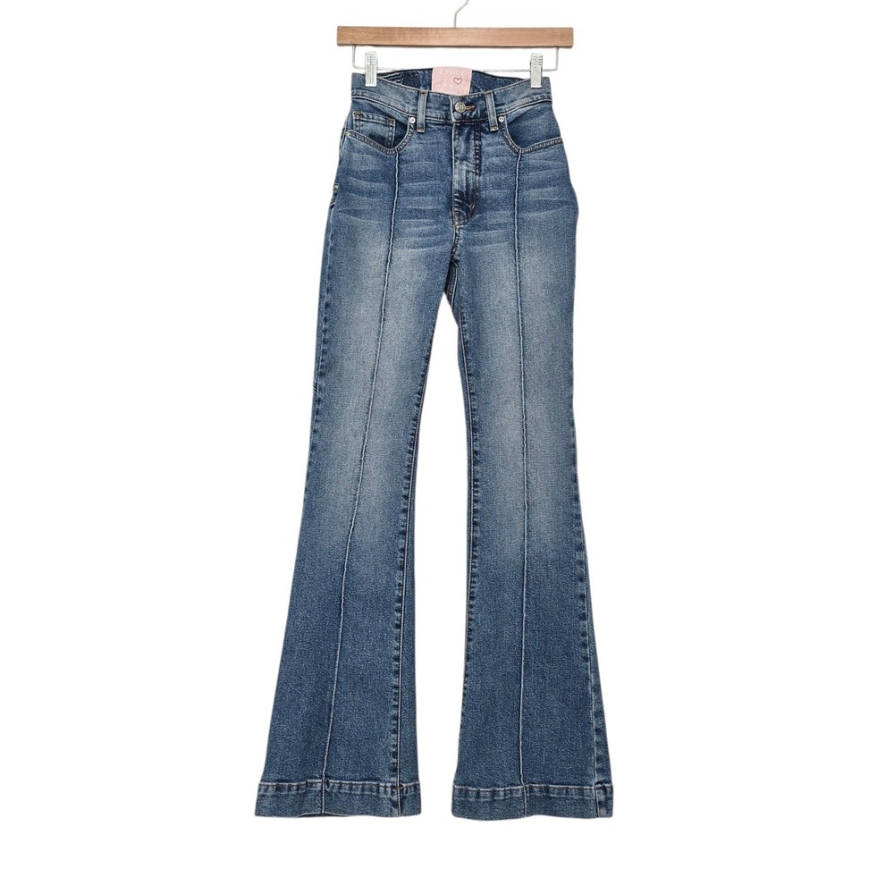 Revice Denim Ex-Girlfriend Studded Star Flare Jeans Blue Medium Wash Size 26